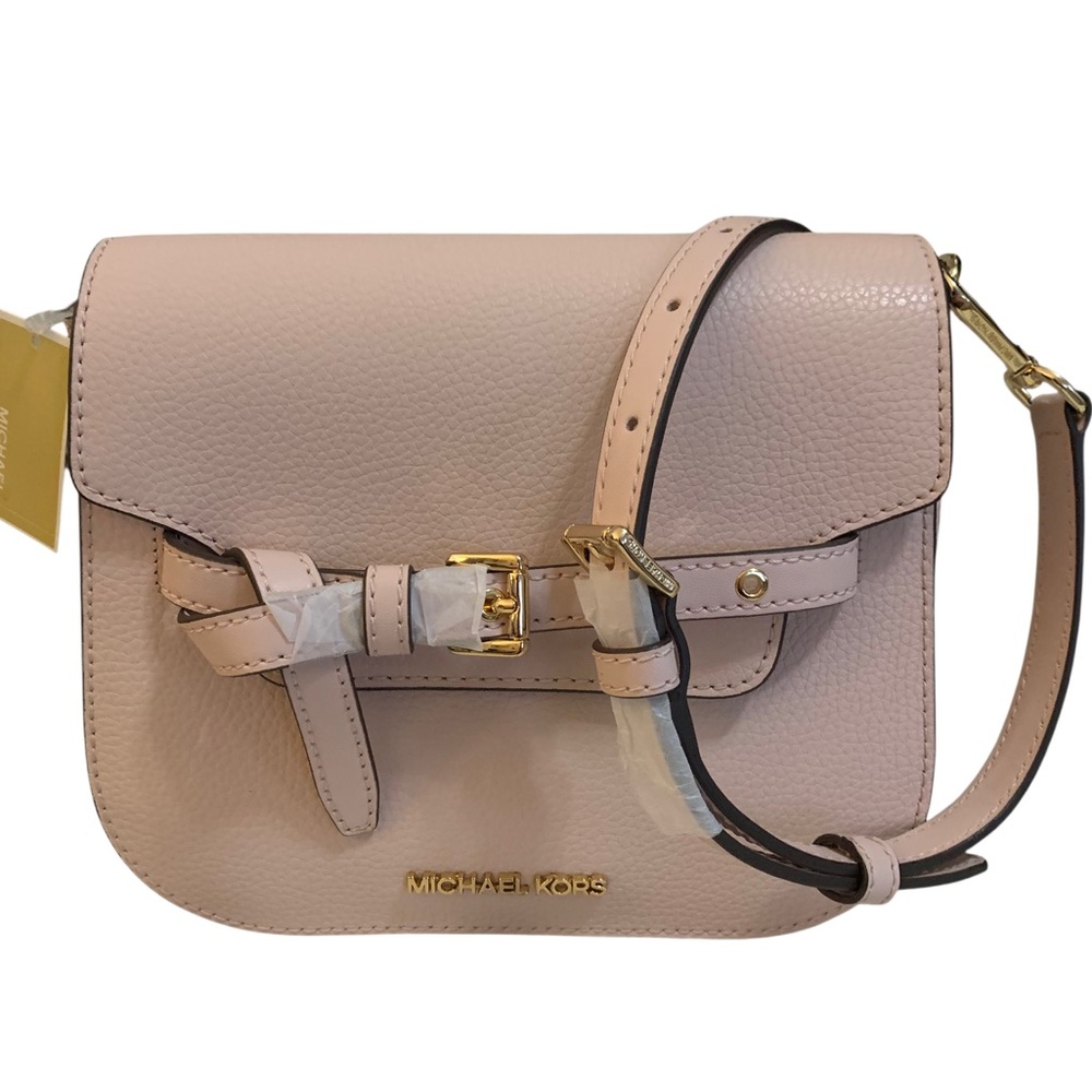 Michael Kors Emilia powder blush SM saddle cross body New with tags